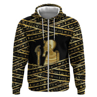 Egyptian God Ptah Hoodie Gold Mummy Wrap Hieroglyphics Patterns