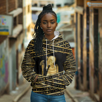 Egyptian God Ptah Hoodie Gold Mummy Wrap Hieroglyphics Patterns