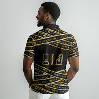 Egyptian God Ptah Polo Shirt Gold Mummy Wrap Hieroglyphics Patterns DT05