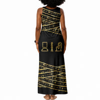 Egyptian God Ptah Tank Maxi Dress Gold Mummy Wrap Hieroglyphics Patterns
