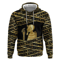 Egyptian God Ptah Zip Hoodie Gold Mummy Wrap Hieroglyphics Patterns
