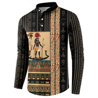 Egyptian God Ra Button Sweatshirt Ancient Mythology Solar Barque Falcon