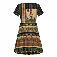 Egyptian God Ra Kid Short Sleeve Dress Ancient Mythology Solar Barque Falcon