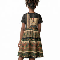 Egyptian God Ra Kid Short Sleeve Dress Ancient Mythology Solar Barque Falcon