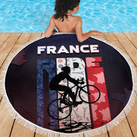 France Cycling Beach Blanket Ride With Cyclist - Wonder Print Shop