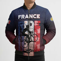 Personalized France Cycling Bomber Puffer Jacket Ride With Cyclist - Wonder Print Shop