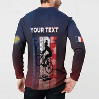 Personalized France Cycling Button Sweatshirt Ride With Cyclist - Wonder Print Shop