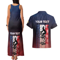 Personalized France Cycling Couples Matching Tank Maxi Dress and Hawaiian Shirt Ride With Cyclist - Wonder Print Shop