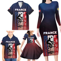 Personalized France Cycling Family Matching Long Sleeve Bodycon Dress and Hawaiian Shirt Ride With Cyclist - Wonder Print Shop