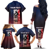 Personalized France Cycling Family Matching Off The Shoulder Long Sleeve Dress and Hawaiian Shirt Ride With Cyclist - Wonder Print Shop