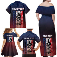 Personalized France Cycling Family Matching Off Shoulder Maxi Dress and Hawaiian Shirt Ride With Cyclist - Wonder Print Shop