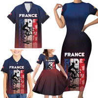 Personalized France Cycling Family Matching Short Sleeve Bodycon Dress and Hawaiian Shirt Ride With Cyclist - Wonder Print Shop