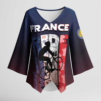Personalized France Cycling Kimono Sleeve Blouse Ride With Cyclist - Wonder Print Shop