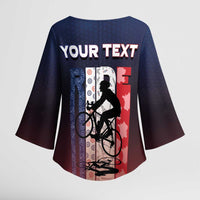 Personalized France Cycling Kimono Sleeve Blouse Ride With Cyclist - Wonder Print Shop