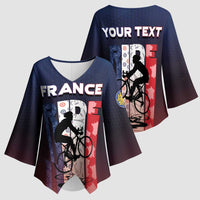 Personalized France Cycling Kimono Sleeve Blouse Ride With Cyclist - Wonder Print Shop