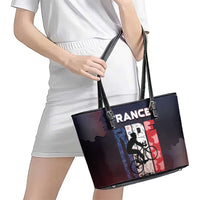 France Cycling Leather Tote Bag Ride With Cyclist - Wonder Print Shop