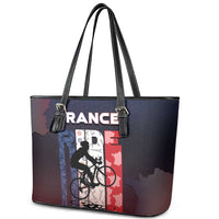 France Cycling Leather Tote Bag Ride With Cyclist - Wonder Print Shop