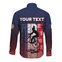 Personalized France Cycling Long Sleeve Button Shirt Ride With Cyclist - Wonder Print Shop