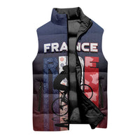 Personalized France Cycling Sleeveless Puffer Jacket Ride With Cyclist - Wonder Print Shop