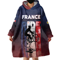 Personalized France Cycling Wearable Blanket Hoodie Ride With Cyclist - Wonder Print Shop