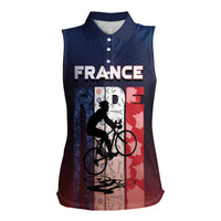 Personalized France Cycling Women Sleeveless Polo Shirt Ride With Cyclist - Wonder Print Shop