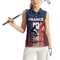 Personalized France Cycling Women Sleeveless Polo Shirt Ride With Cyclist - Wonder Print Shop