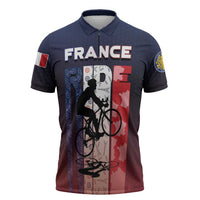Personalized France Cycling Zipper Polo Shirt Ride With Cyclist - Wonder Print Shop