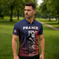 Personalized France Cycling Zipper Polo Shirt Ride With Cyclist - Wonder Print Shop