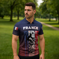 Personalized France Cycling Zipper Polo Shirt Ride With Cyclist - Wonder Print Shop