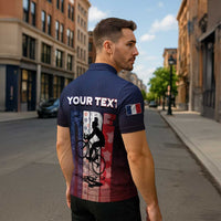 Personalized France Cycling Zipper Polo Shirt Ride With Cyclist - Wonder Print Shop
