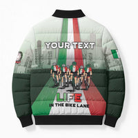 Personalized Italy Cycling Bomber Puffer Jacket Life In The Bike Lane - Wonder Print Shop