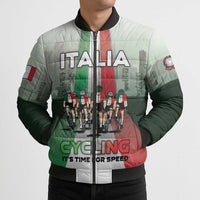 Personalized Italy Cycling Bomber Puffer Jacket Life In The Bike Lane - Wonder Print Shop