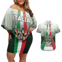 Personalized Italy Cycling Couples Matching Off Shoulder Short Dress and Hawaiian Shirt Life In The Bike Lane - Wonder Print Shop
