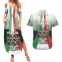 Personalized Italy Cycling Couples Matching Summer Maxi Dress and Hawaiian Shirt Life In The Bike Lane - Wonder Print Shop