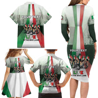 Personalized Italy Cycling Family Matching Long Sleeve Bodycon Dress and Hawaiian Shirt Life In The Bike Lane - Wonder Print Shop