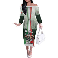 Personalized Italy Cycling Family Matching Off The Shoulder Long Sleeve Dress and Hawaiian Shirt Life In The Bike Lane - Wonder Print Shop