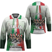 Personalized Italy Cycling Hockey Jersey Life In The Bike Lane - Wonder Print Shop