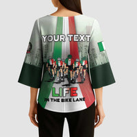 Personalized Italy Cycling Kimono Sleeve Blouse Life In The Bike Lane - Wonder Print Shop