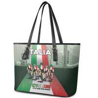 Italy Cycling Leather Tote Bag Life In The Bike Lane - Wonder Print Shop