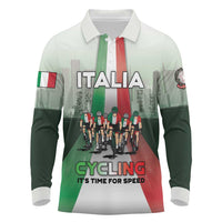 Personalized Italy Cycling Long Sleeve Polo Shirt Life In The Bike Lane - Wonder Print Shop