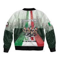 Personalized Italy Cycling Sleeve Zip Bomber Jacket Life In The Bike Lane - Wonder Print Shop