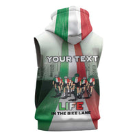 Personalized Italy Cycling Sleeveless Zip Hoodie Life In The Bike Lane - Wonder Print Shop