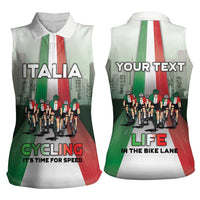 Personalized Italy Cycling Women Sleeveless Polo Shirt Life In The Bike Lane - Wonder Print Shop