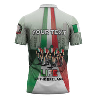 Personalized Italy Cycling Zipper Polo Shirt Life In The Bike Lane - Wonder Print Shop