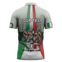 Personalized Italy Cycling Zipper Polo Shirt Life In The Bike Lane - Wonder Print Shop