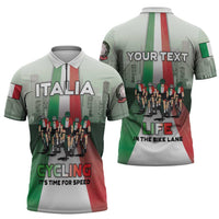 Personalized Italy Cycling Zipper Polo Shirt Life In The Bike Lane - Wonder Print Shop