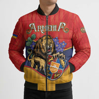 Personalized Armenia Bomber Puffer Jacket Lion As National Symbol - Wonder Print Shop