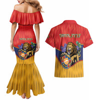 Personalized Armenia Couples Matching Mermaid Dress and Hawaiian Shirt Lion As National Symbol - Wonder Print Shop
