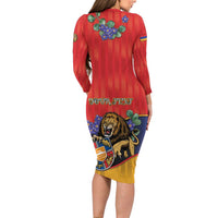 Personalized Armenia Family Matching Long Sleeve Bodycon Dress and Hawaiian Shirt Lion As National Symbol - Wonder Print Shop
