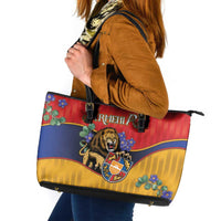 Armenia Leather Tote Bag Lion As National Symbol - Wonder Print Shop